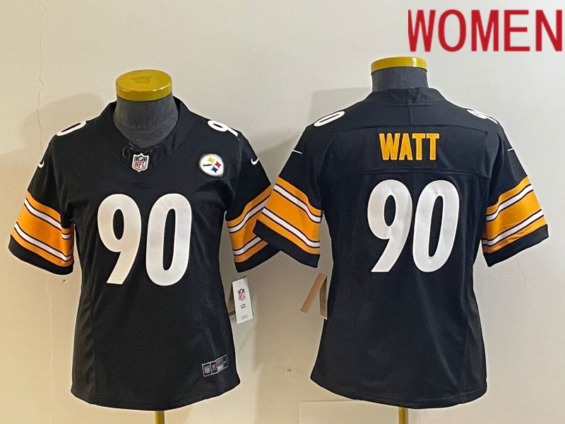 Women Pittsburgh Steelers 90 Watt Black 2023 Nike Vapor F.U.S.E. Limited NFL Jersey